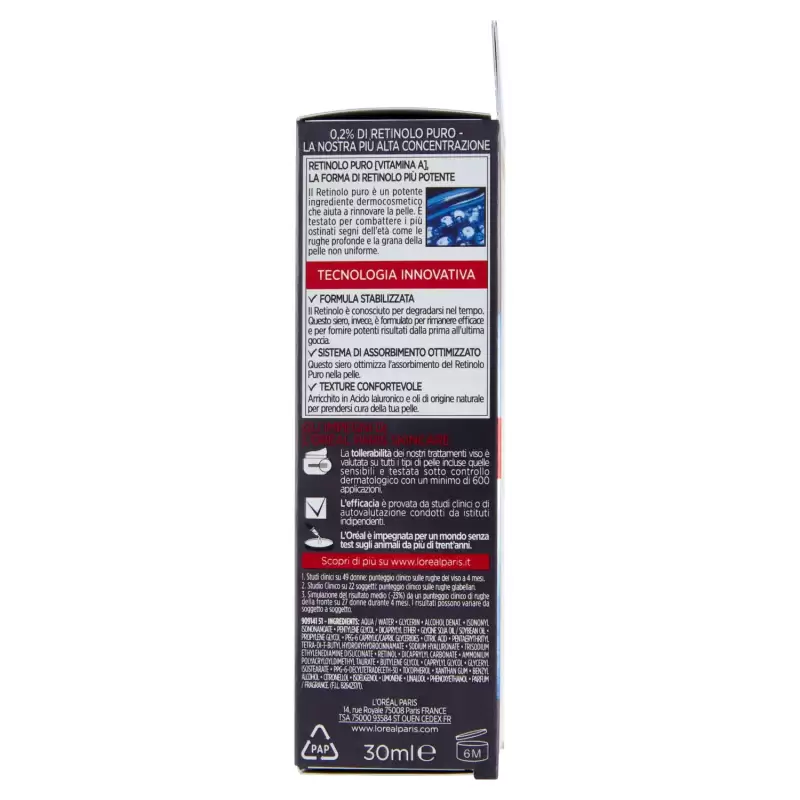L'Oreal Ser de noapte Revitalift Laser X3 Acțiune anti-îmbătrânire și antirid cu retinol pur 30 ml